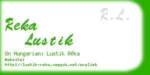 reka lustik business card
